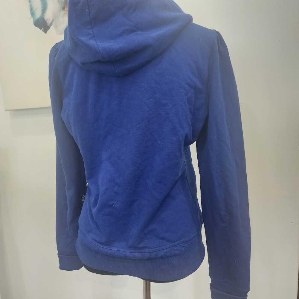 [ Guess Jeans]Royal blue,CUTEST, ZIP UP, HOODED JACKET W/ LACE TIES & RHINESTONE - Picture 11 of 16